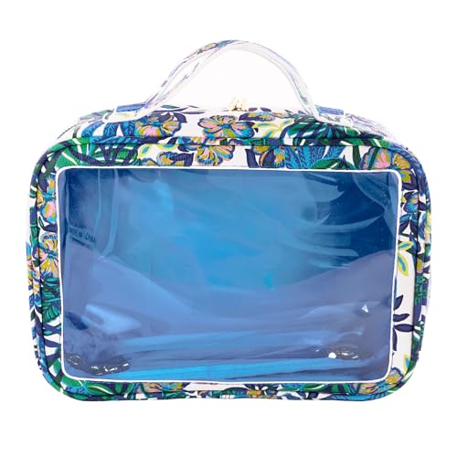 Lilly Pulitzer Cosmetic Case with Two Zippered Pockets, Vinyl Window, and Handles, Easy to Clean Travel Toiletry Bag, Travel Makeup Bag with Gold Details, The Hottest Spot3