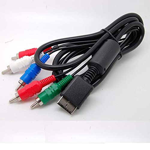 Image of Mak World HD Component AV Video-Audio Cable Cord for Sony Playstation 2 3 PS2 PS3 Slim Pro 5 RCA AV Cable for Television, PlayStation (Black)