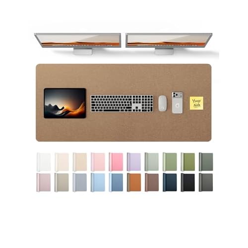 YSAGi Leather Desk Pad Protector, Office Desk Mat, Large Mouse Pad, Non-Slip PU Leather Desk Blotter, Laptop Desk Pad, Waterproof Desk Writing Pad for