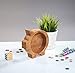 Oak wood coin bank for girls and boys - Personalized piggy bank for children and adults - Happy birthday gift for kids - Wooden gift for baby shower - Money frame organic glass 3 SIZES