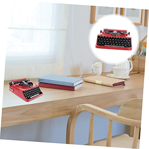 Máquina de escribir retro roja de hierro para decoración de escritorio y salones vintage 4