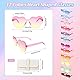Veiteibe 12 Paar Herz Sonnenbrille Partybrille Set, Transparent Herz Party Brille, Randlose Herzbrillen mit 2 Brillentaschen, für Hochzeit Geburtstag Strand Party Foto Requisiten