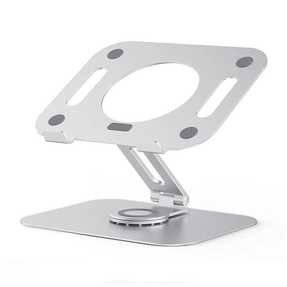 Supporto per laptop, Supporto for laptop pieghevole in lega di alluminio, staffa di rotazione a 360°,Accessori per scrivania da ufficio