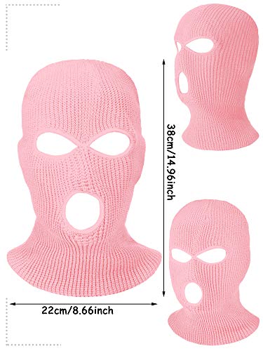 Syhood 3 Pieces 3-Hole Full Face Cover Winter Outdoor Sport Knitted Face Cover Ski Balaclava Headwrap (,) #TOP4