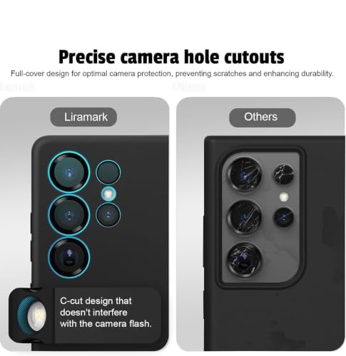 Image of LIRAMARK Liquid Silicone Soft Back Cover Case for Samsung Galaxy S23 Ultra 5G (Black)