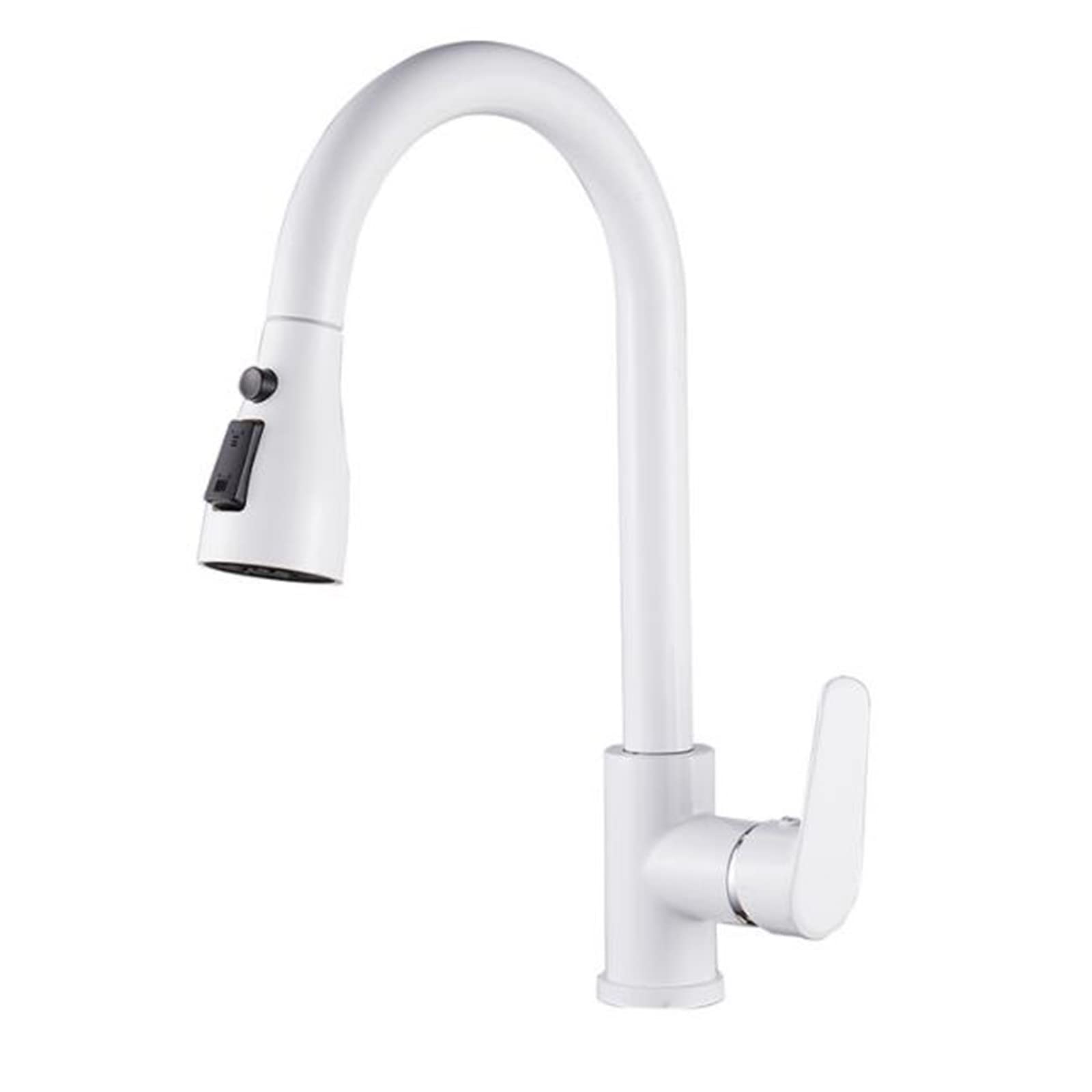 ZYCHSJXA Pull Out Kitchen Mixer Faucet White Swivel Brass Hot and Cold Retractable Sink