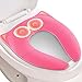 Gimars Upgrade Folding Large Non Slip Silicone Pads Travel Portable Reusable Toilet Potty Training Seat Covers Liners with Carry Bag for Babies, Toddlers and Kids,Pink