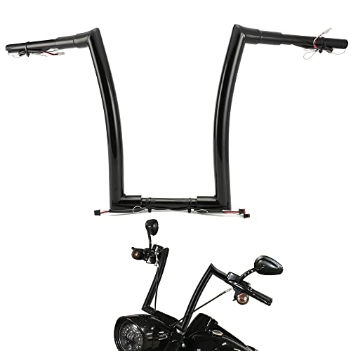 Tigersgate Pre-Wired 16" Rise Road King Handlebars 1 1/2" Fat Ape Hangers For 2015-2022 Harley Road King, Road King Classic & 2017-Later Road King Special Black #TOP14