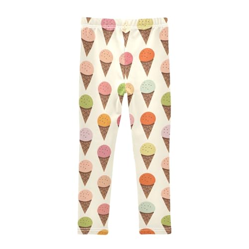 Cute Multicolor Ice Cream Girls Leggings Soft Stretch Workout Yoga Dance Pants for Kids Casual Tights2