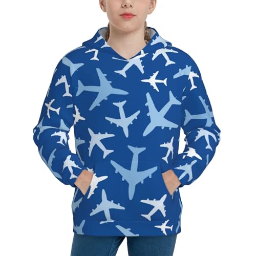 Airplanes in the Sky Kid Hoodies Boys Sweatshirts Girls Pullover with Pocket