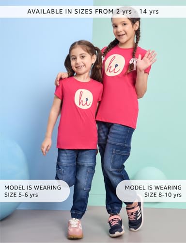 Image of Amazon Brand - Symbol Girls 100% Cotton Graphic Printed Half Sleeves Regular fit T-Shirt
