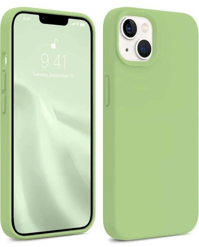 Image of Premium Liquid Silicone Case for iPhone 13 - Slim Full Body Protective Back Cover with Soft Microfiber Lining, Anti-Slip Grip Scratch Resistant Phone Case (Parrot)