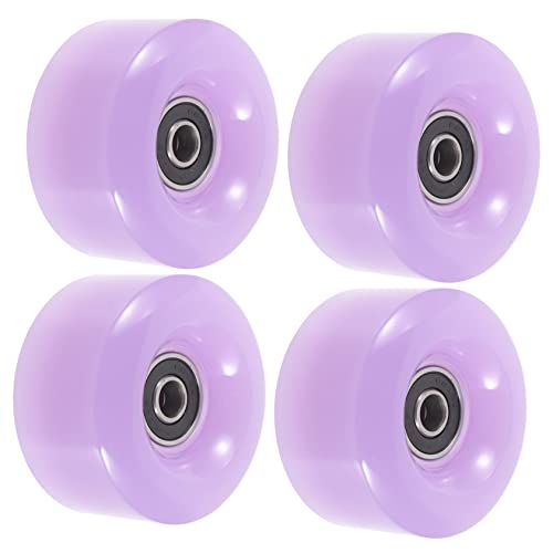 VICASKY 4Pcs Durable Roller Skate Wheels with Bearings Outdoor Accessories for Ice Skates Semi Transparent Jelly Design for Asphalt Surfaces
