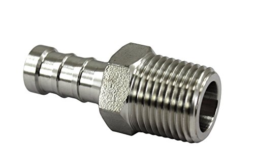 1/2" Male Hose Barb Adapters Stainless Steel NPT 0.5"
