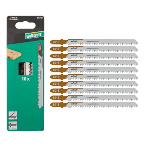 wolfcraft 1 lame de scie sauteuse, coupe fine - Lame HCS avec queue en T - idéale pour le bois tendre et le MDF - Profondeur de coupe 65 mm - 8013100