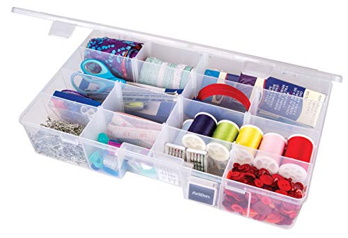 Image of ArtBin 6980AG XL Solutions Box with Dividers, Art & Craft Organizer, [1] Plastic Storage Case, Clear