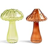 Calonge Mushroom Propagation Vase, Delicate Flower Vase Cottagecore Room Decor Hydroponic Bud Vase Unique Glass Vase for Home Kitchen Office Decorations