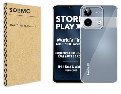 Image of Amazon Brand - Solimo for Lava Storm Play 5G Premium Transparent Soft Silicon Crystal Clear Back Cover [Transparent]