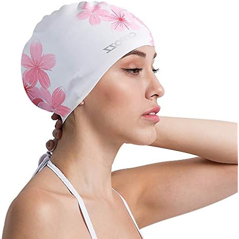 COPOZZ Erwachsene Badekappe, Unisex Wasserdicht Schwimmkappe für Herren Damen Cover