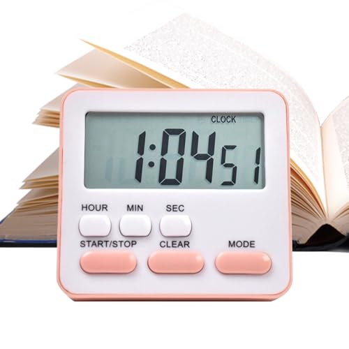 Temporizador de cocina pequeño, reloj digital con función de alarma de 24 horas, temporizador para niños, adultos, niños, niñas, aula, parrilla, hornear, reuniones, cocina, estudio, entrenamiento