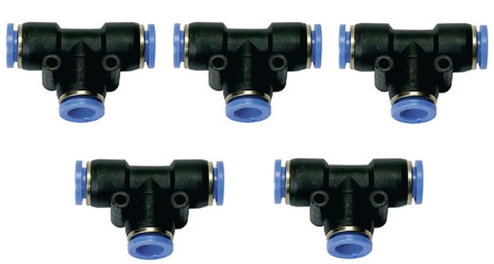 10 connettori a T per tubi e tubi di collegamento rapido, 4-12 mm, diverse misure (16 mm, 5 pezzi)