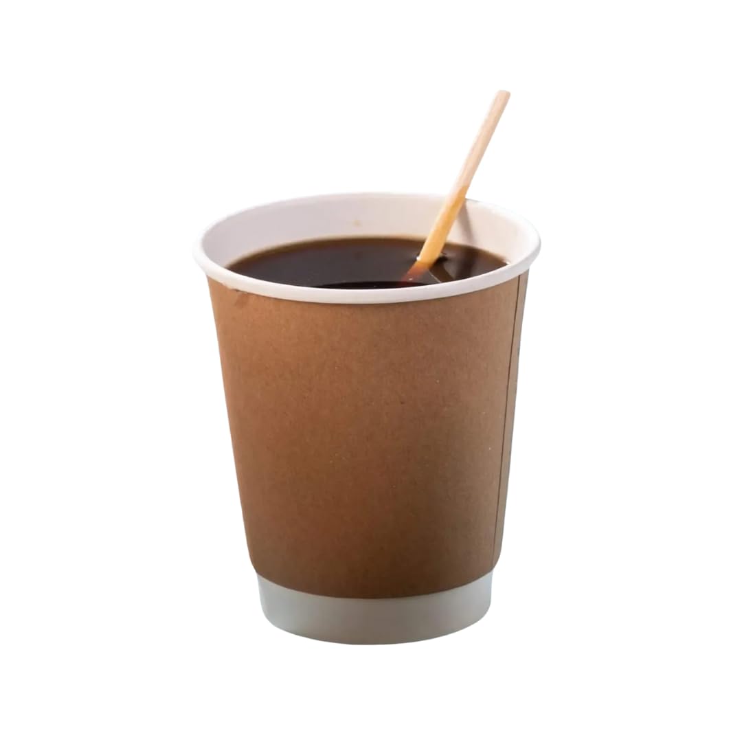 200 Stück Kaffeebecher braun 300ml / 12 oz Ø 90 mm - Doppelwandige Isolierte Pappbecher - plastikfrei - nachhaltige Materialien - Einwegbecher-ToGo Becher