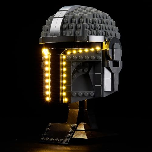 BrickSoul LED Light Up Kit Compatible with Lego The Mandalorian Helmet 75328 Building Set for Adults, Upgraded Version Great Gift for DIY Fans, Lights Accessories Set, Not 75328 Model