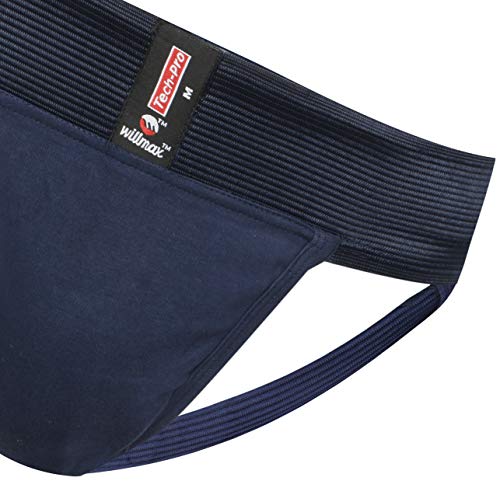 Wmx Kd Willmax Jockstrap Gym Cotton Supporter With Cup Pocket Multi Sport -Nvy, M #TOP1
