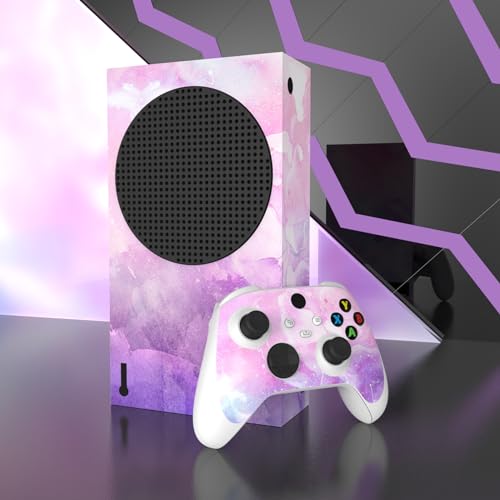 playvital Pink Watercolor Custom Vinyl Skins for Xbox Series S, Wrap Decal Cover Stickers for Xbox Series S Console Controller - Image 4