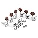 Swhmc 3R 3L Acoustic Electric Guitar Pegs String Tuners Keys Machine Heads Locking Knobs Silver