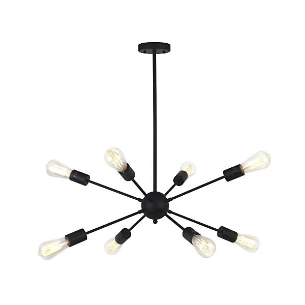 VINLUZ Chandelier Lighting Ceiling Light Sputnik Chandelier Pendant Lighting Industrial Lighting 8 Light Sputnik Ceiling Light Flush Mount Ceiling Light