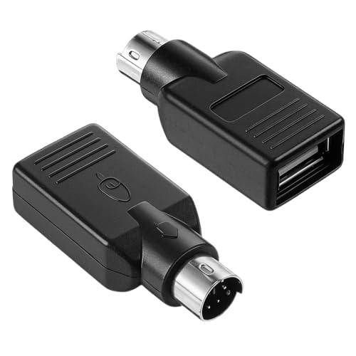 USB to Ps2 Adapter, 2Pcs Black PS/2 Keyboard USB Female to PS/2 Male Converter Adapter for Mouse Keyboard