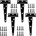 Price comparison product image 4 Pcs Gate Hinges Large Hinges, 13 inch Heavy Duty Black for Wood Heavy Duty T with Screws, Black Large Hinge for Garden Farm Latch Outdoor Shed Doors