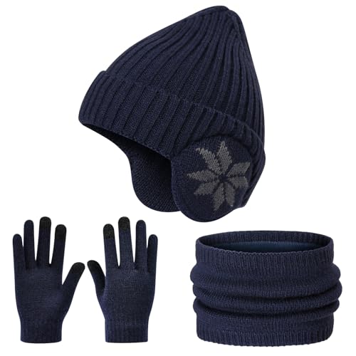 Cheerful Mario 3-8 Año Set de Gorro y Bufanda Niño Invierno