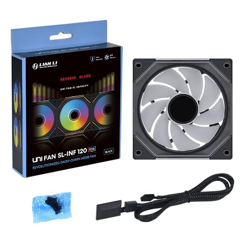 Image of Lian Li GA2T36INB Galahad II Trinity 360 AIO CPU Liquid Cooler 360mm & SL Infinity 120 Reverse Blade Black Single Pack & UNI Fan SL-Infinity 120 RGB Triple Pack Black with Controller - UF-SLIN120-3B