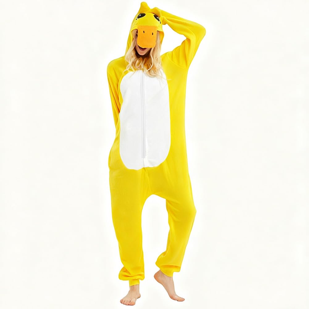 flintronic Unisex zwierzęcy kombinezon dla dorosłych, piżama dla dorosłych, bielizna nocna na Halloween, Boże Narodzenie, cosplay, przyjęcie, kostium, z kapturem, odzież domowa