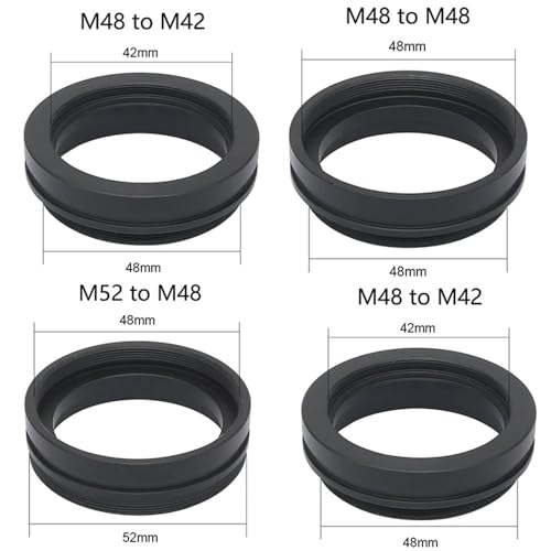 Anillo adaptador de objetivo con rosca M48 para microscopio estereoscópico zoom 4