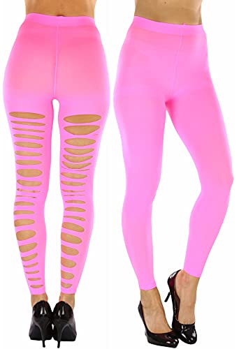 Image of ToBeInStyle Women's Slashed Ripped Shredded Distressed Hosiery Tights Leggings Music Festival
