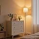 SIBRILLE LED Leselampe Stehlampe, 9W Stehlampe mit Fernbedienung&Fußschalter, 3000K-6000K Deckenfluter LED Stehleuchte für Wohnzimmer Schlafzimmer Büro,Höhe 159cm mit Leinen-Lampenschirm&LED-Lampen