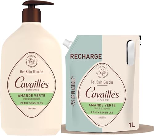 Gel douche amande verte Rogé Cavaillès hydratation longue durée peaux sèches