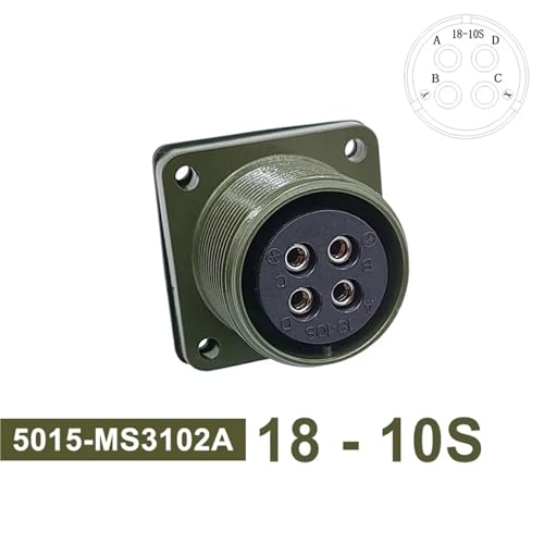 Conector militar MS3106A 18S-3 con socket circular de alta resistencia 2