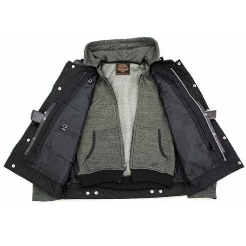 Image of Milwaukee Leather Men's Leather Motorcycle Vest w /Hoodie | Removable Hoodie, Conceal Carry Storage, Patch Ready Back, Club Style