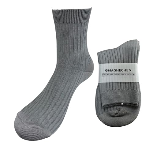 Discover the Best Silver Infused Socks for Comfort & Health 12 GMAGHECHEN Breathable Silver Fiber Crew Socks – Anti-Odor & Moisture-Wicking for Work, Sports & Yoga (Dark Gray, 1 Pair)
