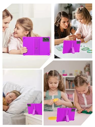 Étui DOOGEE Tab E3 Pro 13 pouces violet avec support réglable et protection silicone intégrale