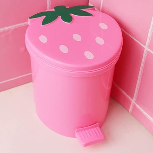 Miniatura 5 de BESTonZON Bote de basura de fresa mini botes de basura de escritorio papelera de basura organizador de basura para el hogar automóvil oficina