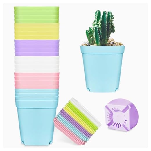 Anyumocz 24 Pack 3inch Multi Color Square Plastic Plant Pots,Seedling Nursery Transplanting Planter Container Indoor Outdoor for Your Room,Garden Office and Balcony Decor