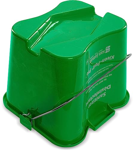 Image of San Jamar Kleen-Pail Pro Detergent Pail Cleaning Bucket with Bail Handle for Cleaning, Kitchens, Restaurants, And Janitorial Use, Plastic, 6 Quarts, Green, (Pack of 12)