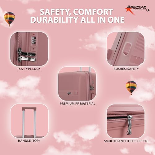 Image of Fly Luggage Trolley bag | Durable Polypropylene Hard Shell | Polypropylene, Lightweight Large Expandable Hardshell, 8 Disc Wheels, TSA Type Lock