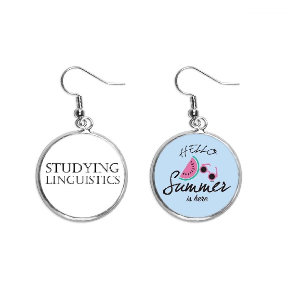 Pendientes de sandía para estudiar lingüística joya de verano para lóbulo 5