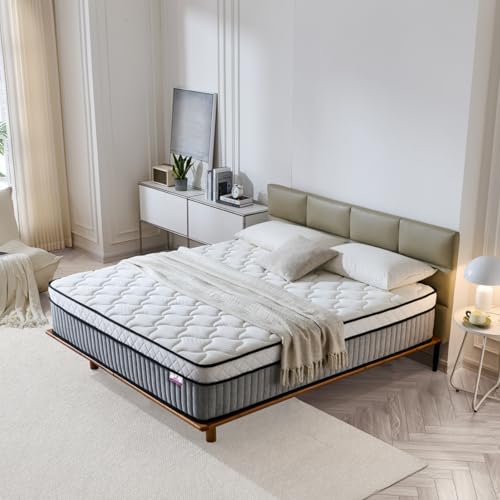 Image of Omblix Queen Mattress, 12 Inch Queen Size Mattress,Hybrid Mattresses in a Box with Memory Foam and Individual Pocketed Coil,CertiPUR-US,Medium Firm & Pressure Relief